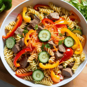 Salade de pâtes au bœuf thaï