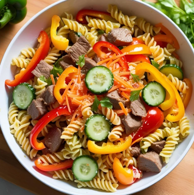 Salade de pâtes au bœuf thaï