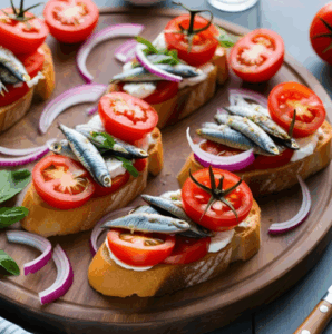 Bruschetta tomate sardines