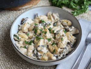 Gnocchis poulet champignons