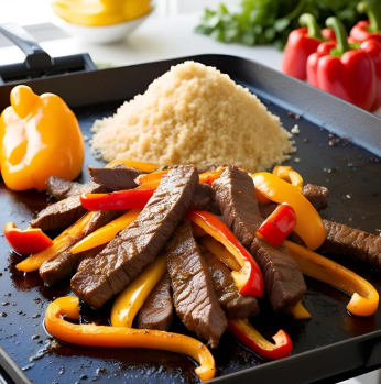 Marinade de bœuf poivron boulgour