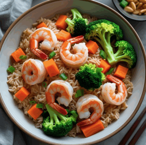 Chop suey crevette carottes et brocolis