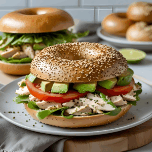 Bagel poulet avocat