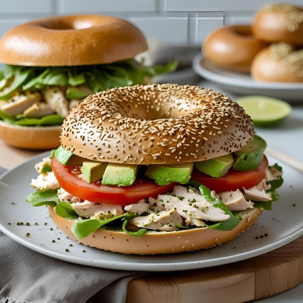 Bagel poulet avocat