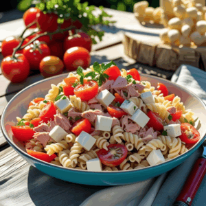 Salade de pâtes tomate thon mozzarella