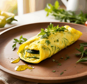 Omelette à la courgette jambon