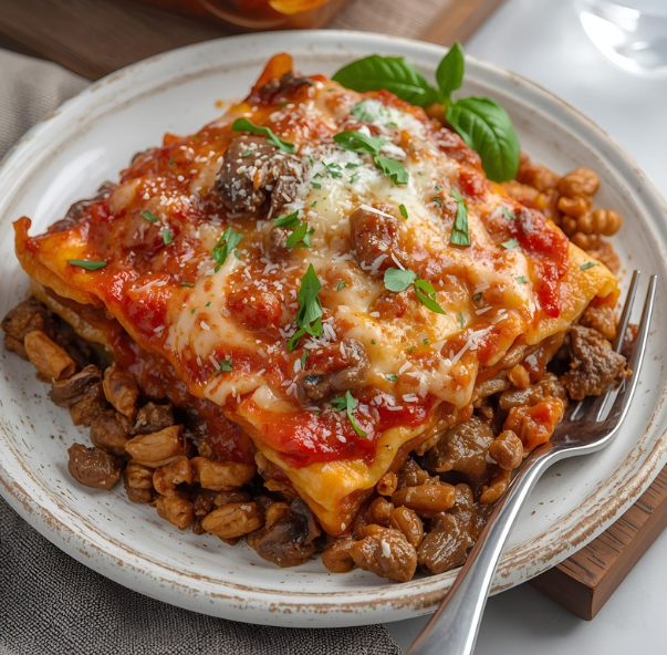 Lasagne viande hachée champignons