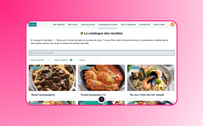 apperçu de l'application Lazuli créée par sparky flow